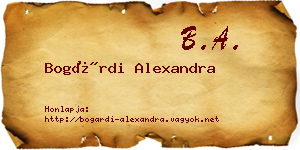 Bogárdi Alexandra névjegykártya