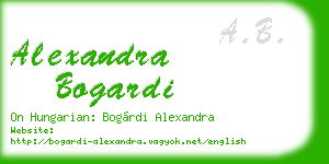 alexandra bogardi business card